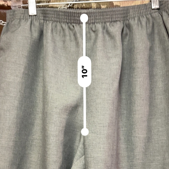 Alfred Dunner Grey Pull On Pants 12P Petite Elastic Waist Straight Leg Casual - Picture 8 of 8